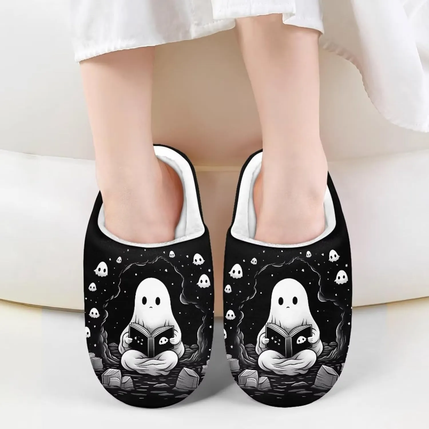 Flashideas Toddler Slippers Kids Fur Lined Warm Slip On Home Slippers Soft Plush Slippers
