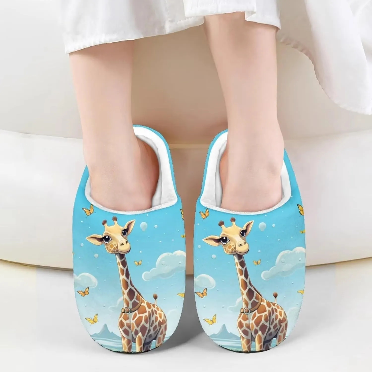 Flashideas Toddler Slippers Kids Fur Lined Warm Slip On Home Slippers Soft Plush Slippers