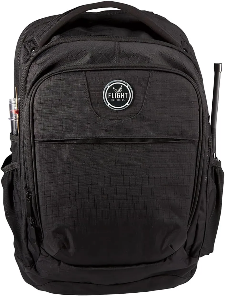 Flight Outfitters Aviator Pro Spacious Durable Comfortable Padded Carry On Travel Backpack with Multiple Pockets for Men & Women, Black