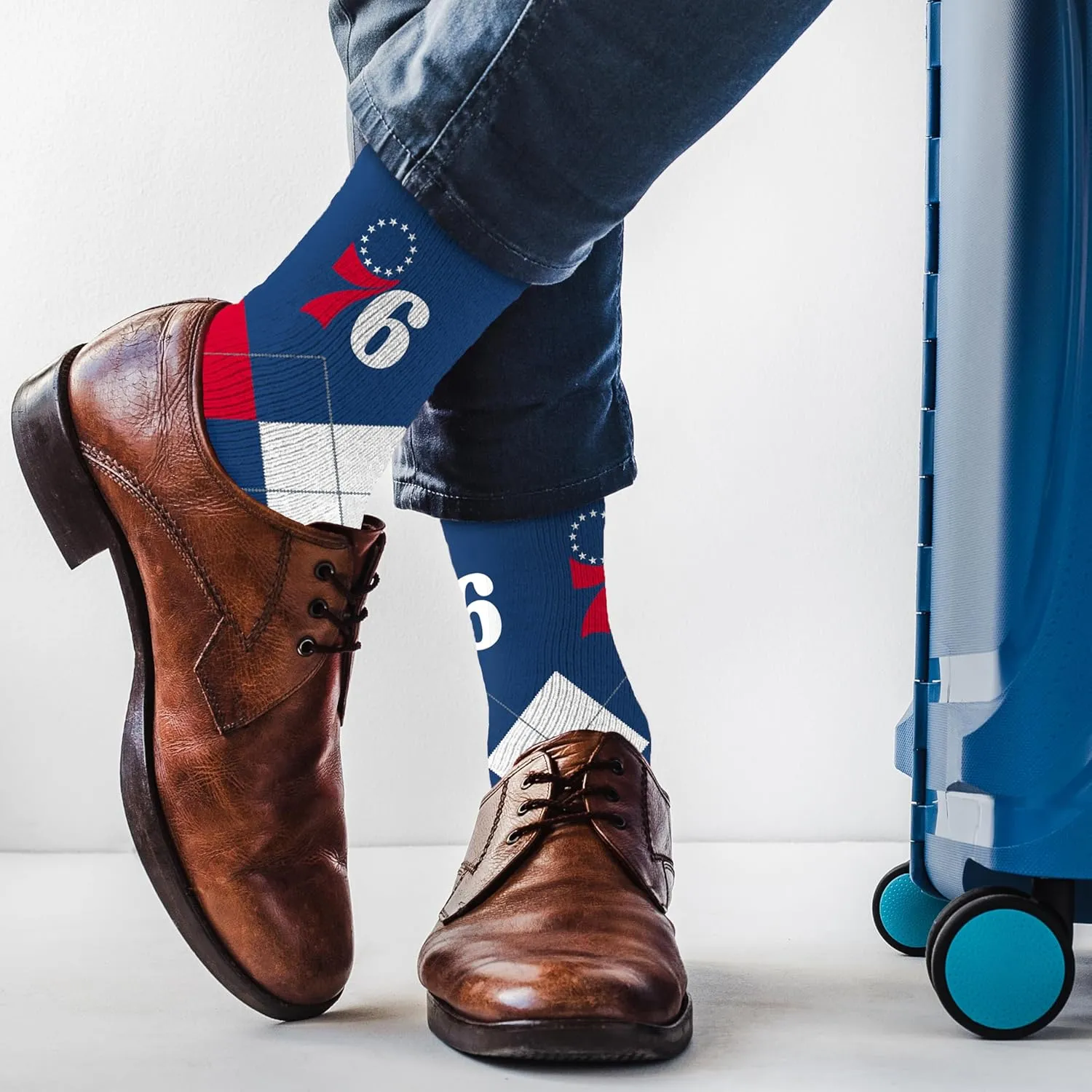 For Bare Feet Men's NBA Argyle Remix Dress Sock
