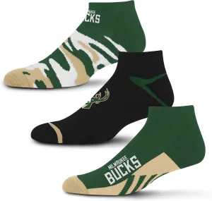 For Bare Feet Men's NBA Camo Boom 3 Pack Socks Large