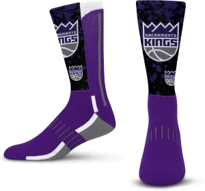 For Bare Feet Men's NBA Splatter Logo Crew Sock Large