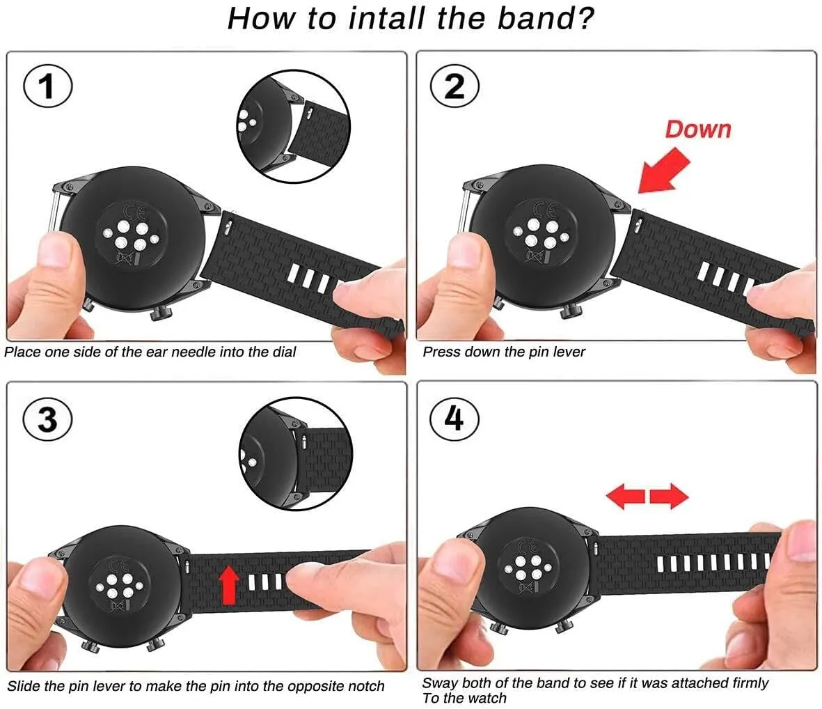 For Galaxy Watch 46mm Watch 3 45mm/ For Huawei GT/GT 2(46mm) Watch Band, 22mm Silicone Straps Watch Band Accessory