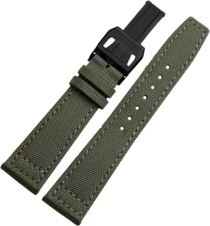 For IWC Pilot Spitfire Timezone TopGun Strap Green Black Belts Wristwatch Straps 20mm 21mm 22mm Nylon Canvas Fabric Watch Band