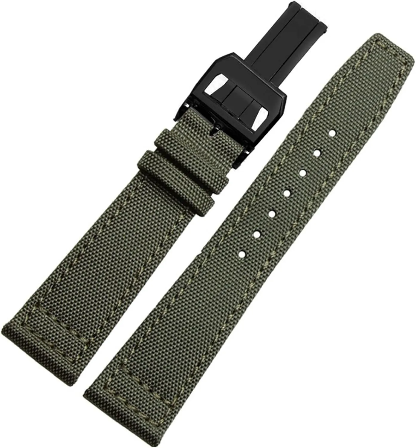 For IWC Pilot Spitfire Timezone TopGun Strap Green Black Belts Wristwatch Straps 20mm 21mm 22mm Nylon Canvas Fabric Watch Band