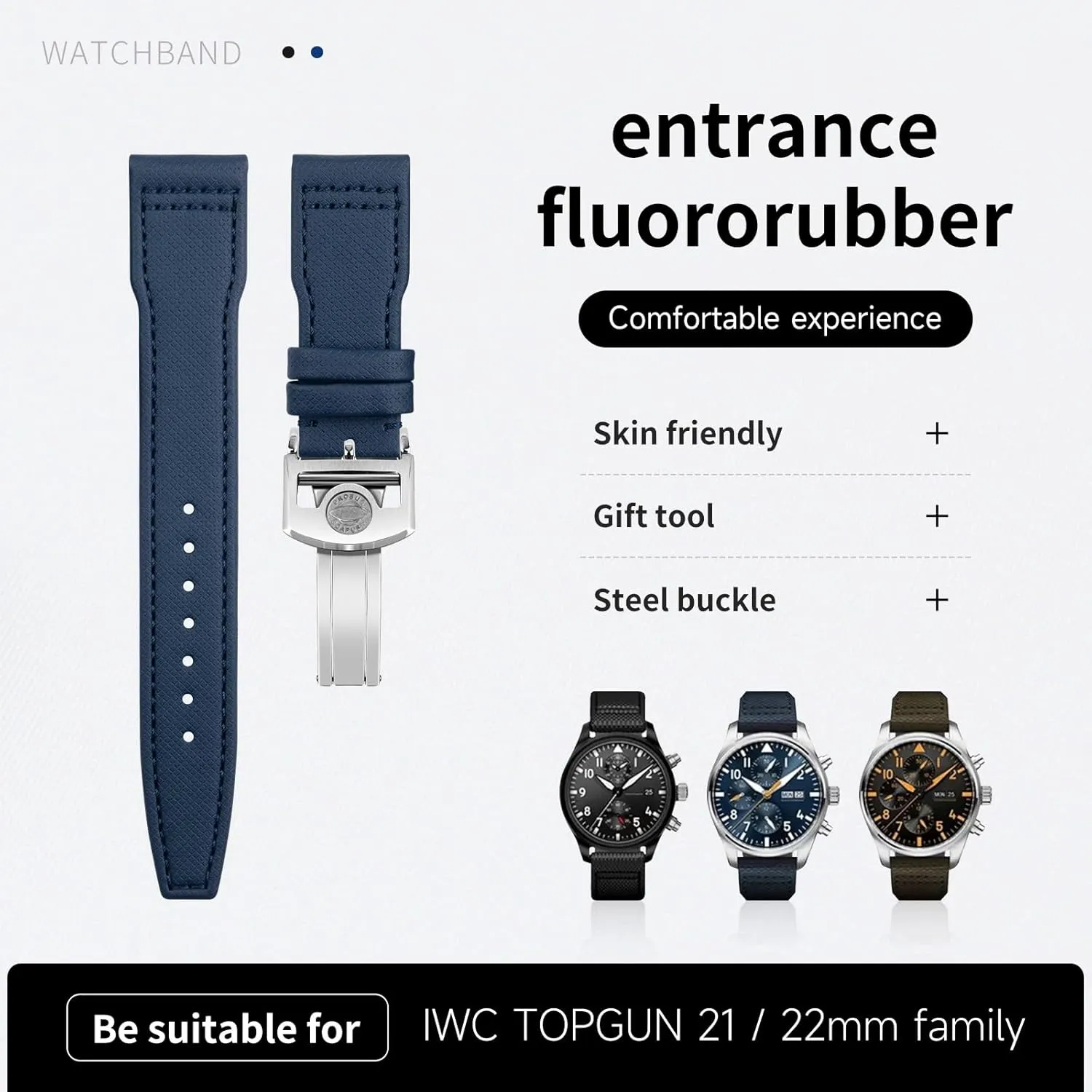 for IWC Spitfire Mark 18 Portugieser Portofino TOP Gun Pilot IW3777 Wristband Nylon Canvas Leather Watchbands 20mm 21mm 22mm