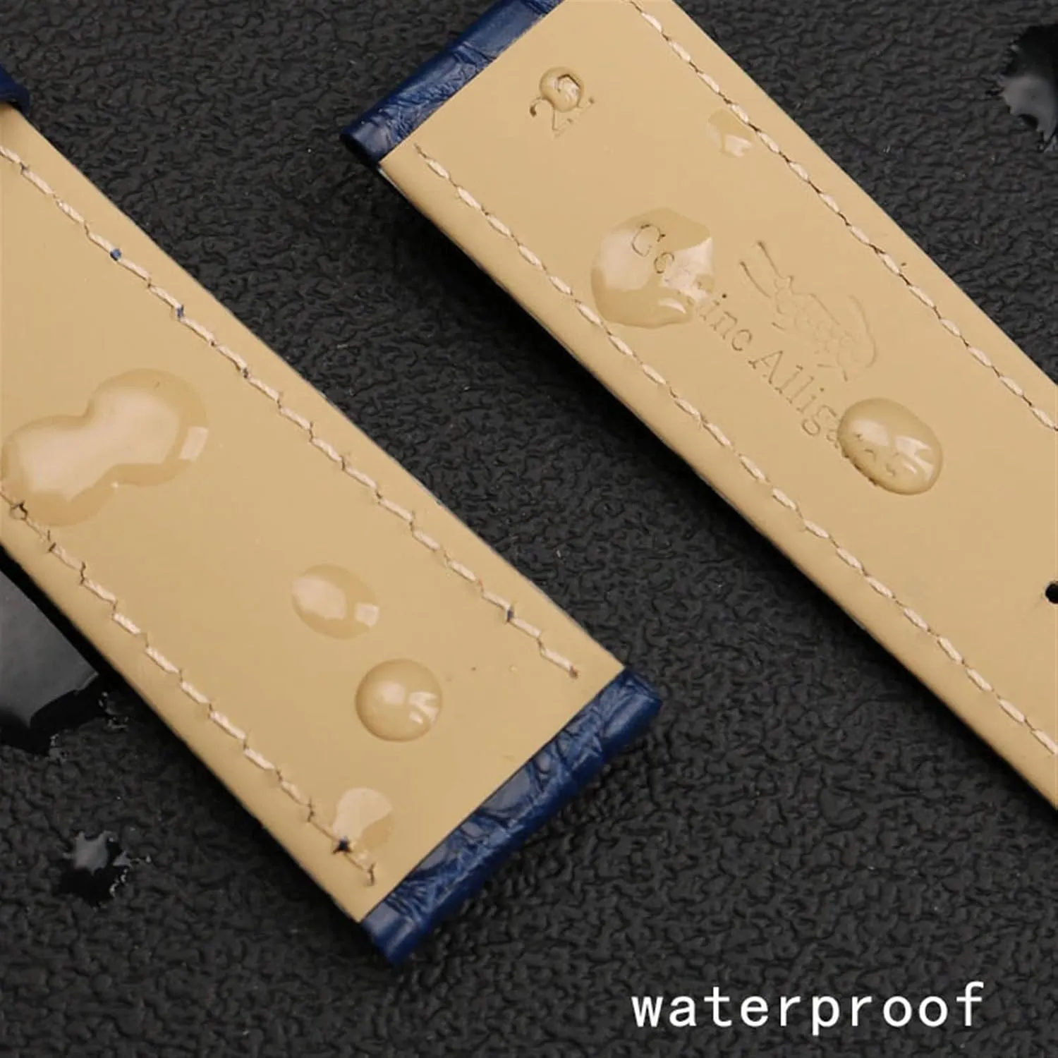 For luxurious wristband Crocodile strap Soft Blue leather watchband Butterfly Clasp 18 20mm 22mm Men Wrist Band