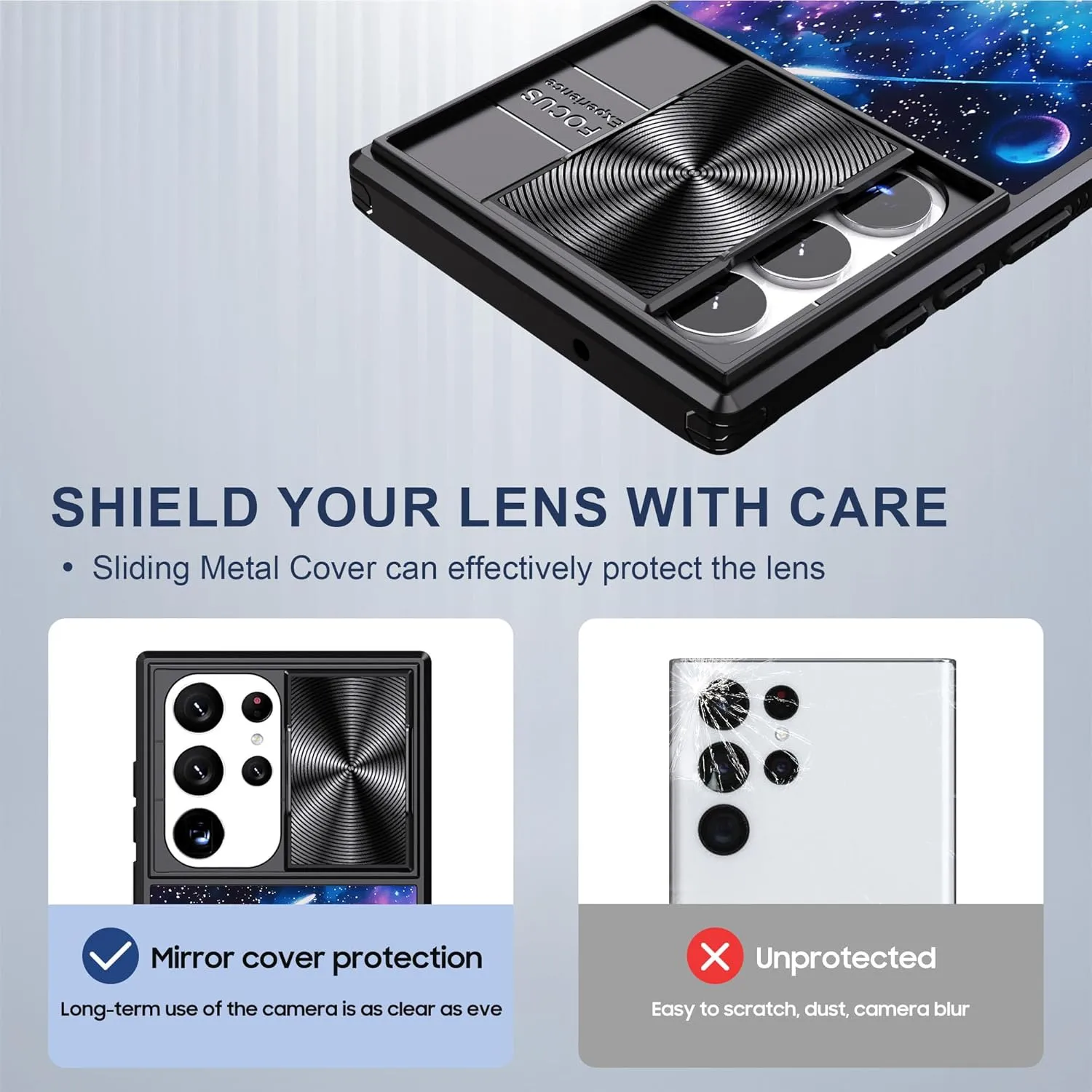 for Samsung Galaxy S25 Ultra Case with Astral Cat, Metal Slide Camera Cover, Screen Protector, Anti-Peeping Privacy Safeguard, Camera Lens Protector Phone Case for Samsung S25 Ultra 5G