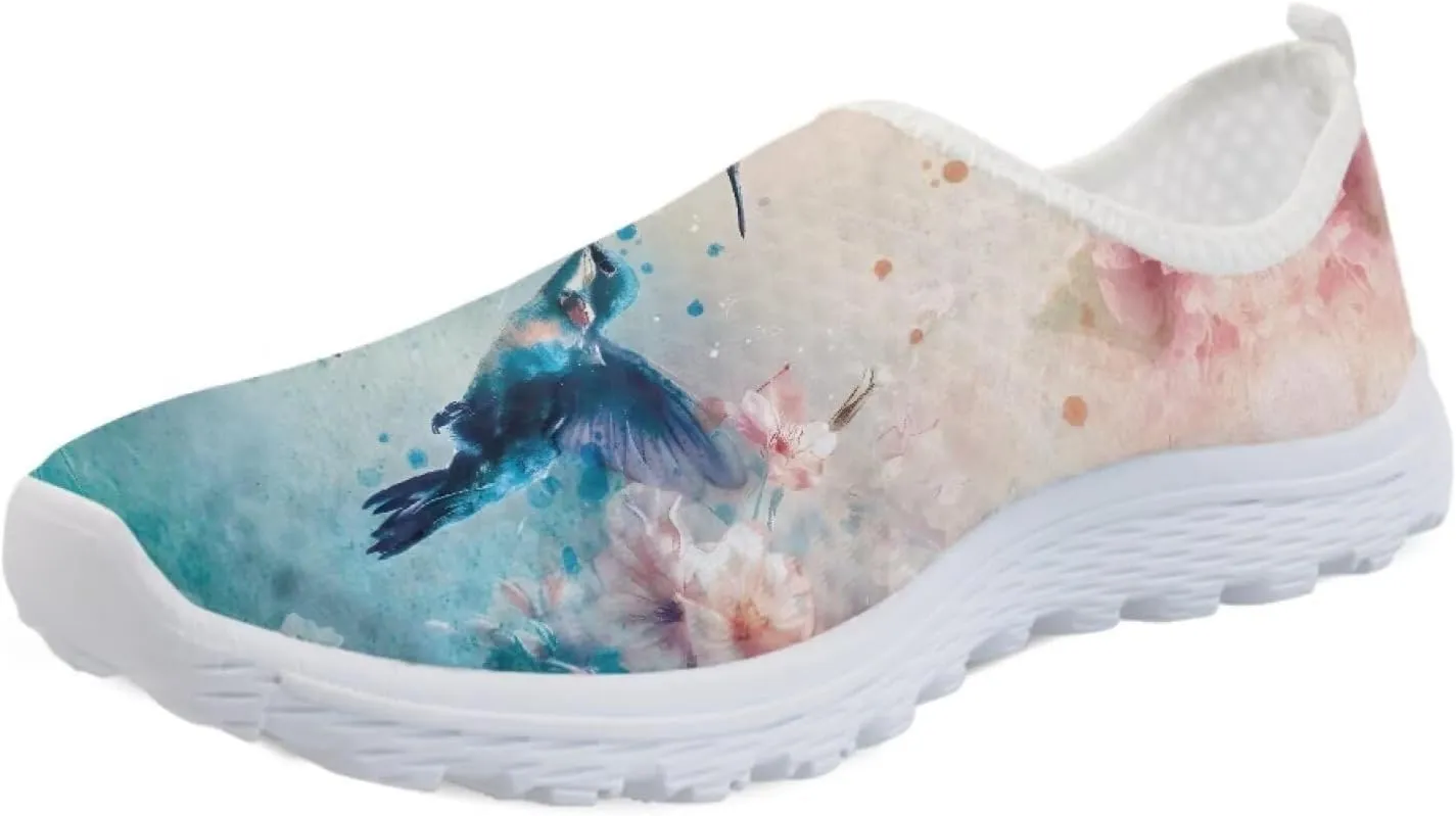 Forchrinse Black Dachshund Flower Unisex Walking Shoes Soft Slip on Sneakers for Women Men Lightweight Breathable