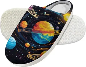 Forchrinse White Music Note Kids Slippers for Boys Girls Plush House Slippers Memory Foam SLip on Shoes Warm Fuzzy Slippers for Fall Winter Indoor