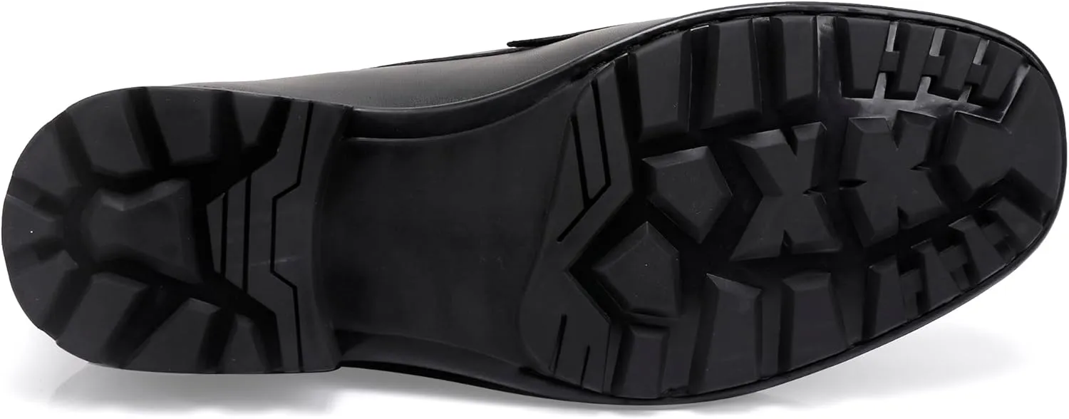 Formal Dress Shoes for Men, Premium Buckle Moc-Toe Business Shoes Casual Slip-on Penny Loafer