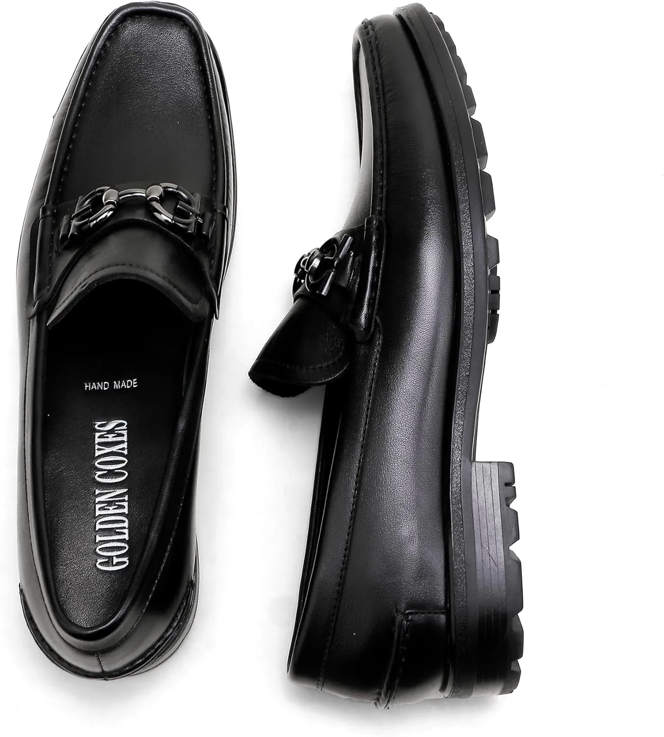 Formal Dress Shoes for Men, Premium Buckle Moc-Toe Business Shoes Casual Slip-on Penny Loafer