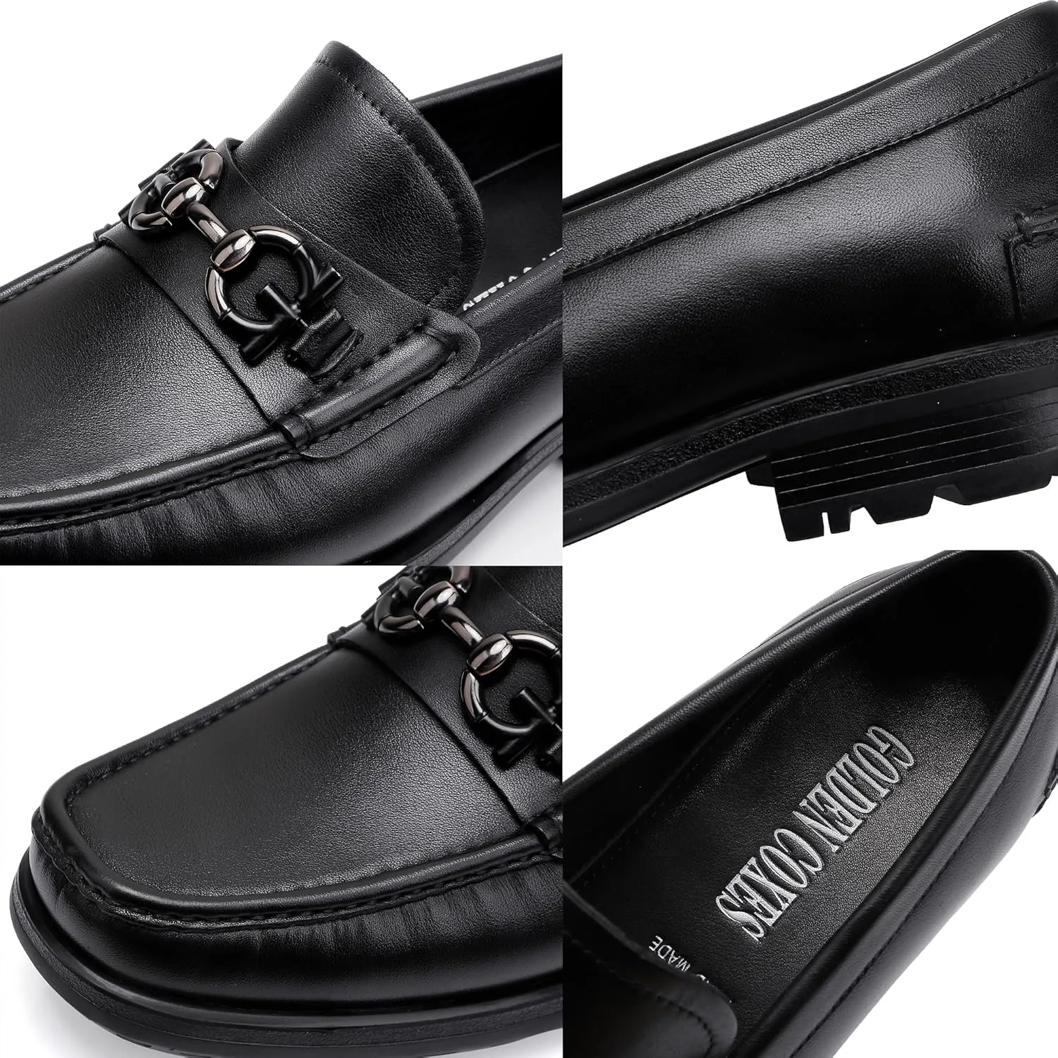 Formal Dress Shoes for Men, Premium Buckle Moc-Toe Business Shoes Casual Slip-on Penny Loafer