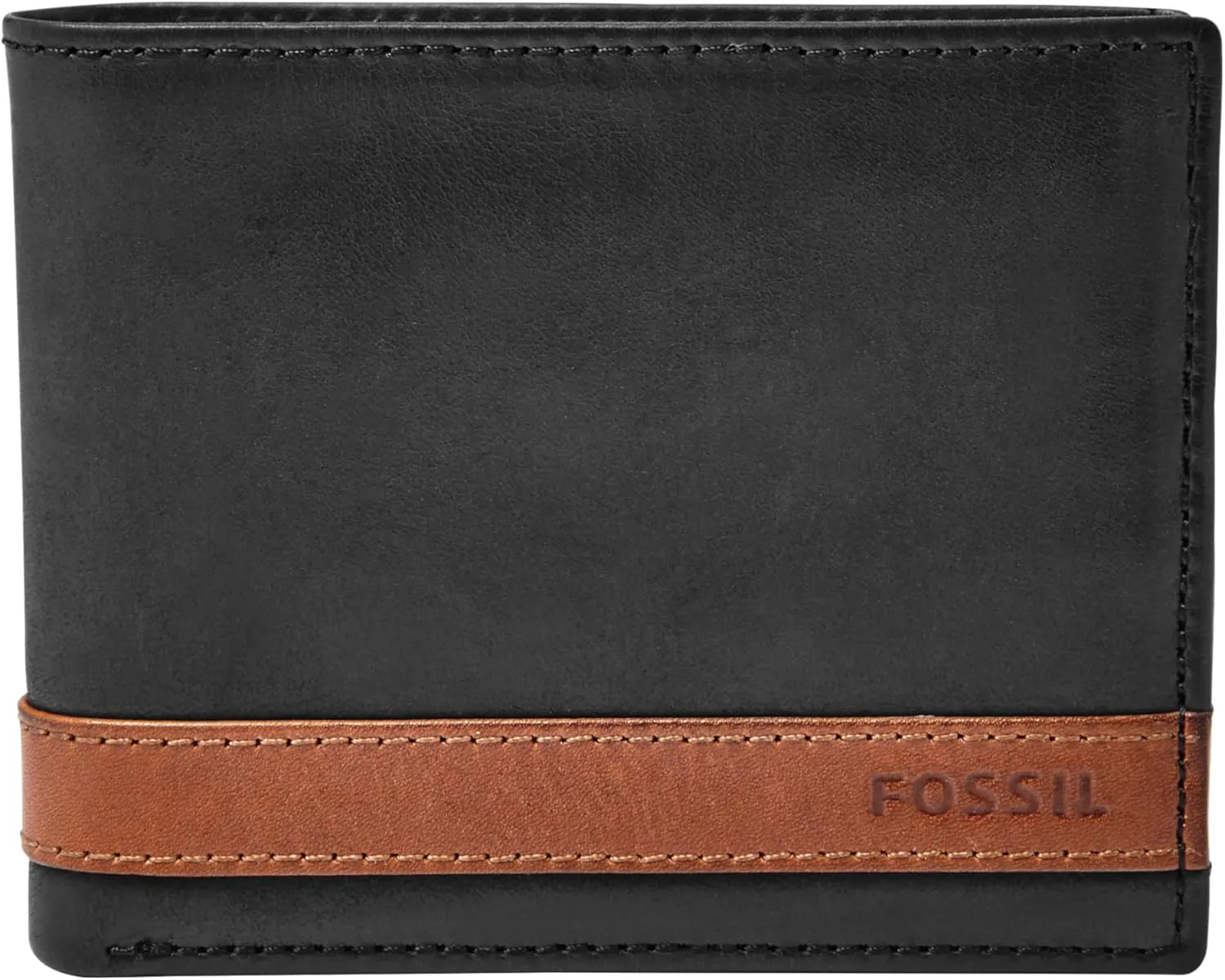 Fossil Men's Quinn Leather Bifold with Flip ID Wallet, Black, (Model: ML3644001)