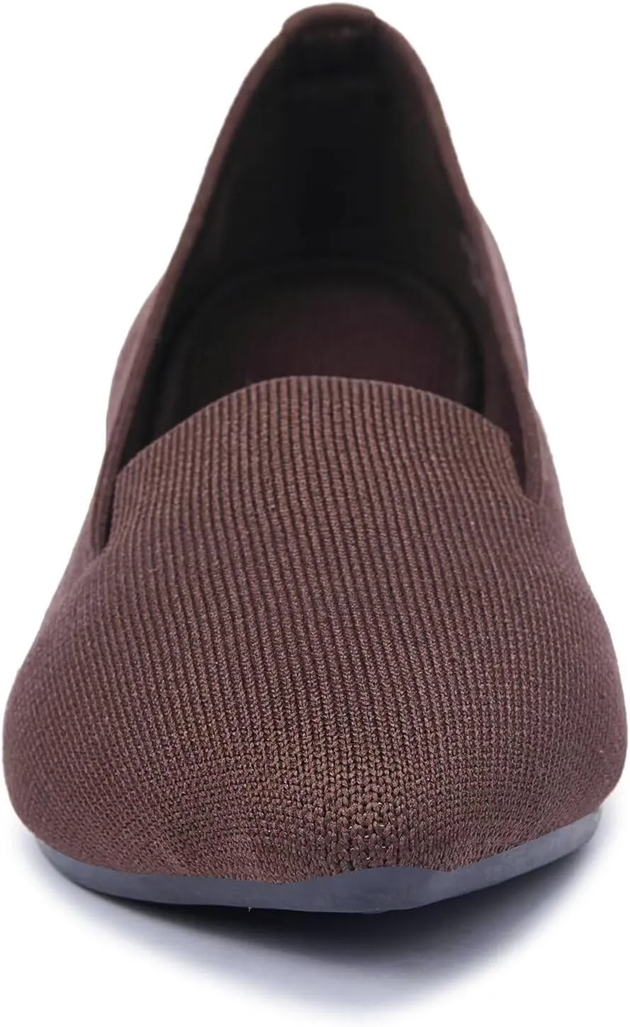 Frank Mully Women's Casual Loafer Flats Slip On Loafer Shoes Comfortable Knit Flat Shoes Classics Pointy Toe Loafer Flats,for Work,Travel