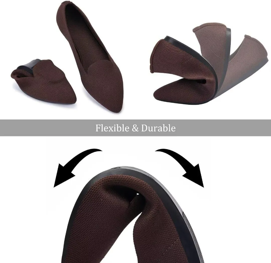 Frank Mully Women's Casual Loafer Flats Slip On Loafer Shoes Comfortable Knit Flat Shoes Classics Pointy Toe Loafer Flats,for Work,Travel