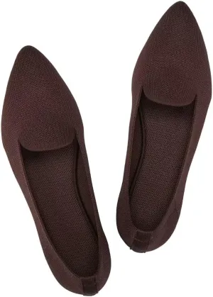 Frank Mully Women's Casual Loafer Flats Slip On Loafer Shoes Comfortable Knit Flat Shoes Classics Pointy Toe Loafer Flats,for Work,Travel