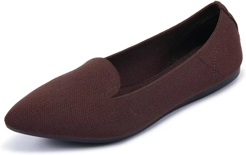 Frank Mully Women's Casual Loafer Flats Slip On Loafer Shoes Comfortable Knit Flat Shoes Classics Pointy Toe Loafer Flats,for Work,Travel
