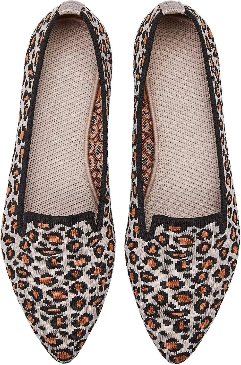 Frank Mully Women's Casual Loafer Flats Slip On Loafer Shoes Comfortable Knit Flat Shoes Classics Pointy Toe Loafer Flats,for Work,Travel