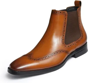 FRASOICUS Men's Chelsea Boots Mens Genuine Leather Dress Boots