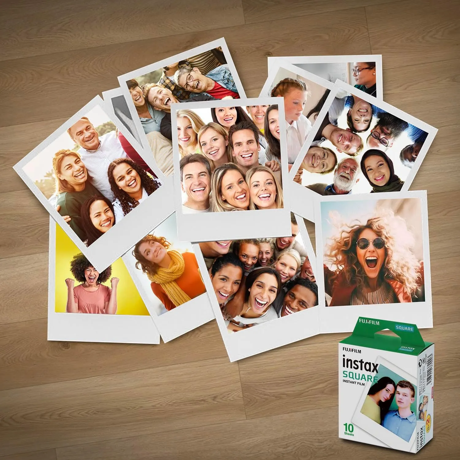 Fujifilm Instax Square Instant Film - 10 Exposures - for use with The Fujifilm instax Square Instant Camera   Quality Photo Microfiber Cloth