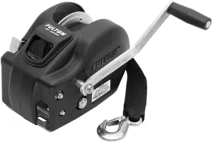 Fulton 142425 Winch, 3200 lbs, 2-Speed with Heavy Duty 20' Strap, Black Cover, 1 Pack