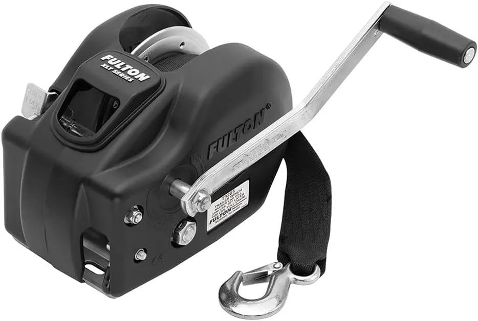 Fulton 142425 Winch, 3200 lbs, 2-Speed with Heavy Duty 20' Strap, Black Cover, 1 Pack