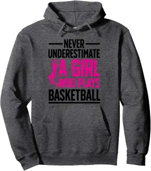 Funny Basketball Art For Girls Youth Teens Basketball Player Pullover Hoodie