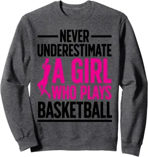 Funny Basketball Art For Girls Youth Teens Basketball Player Sweatshirt