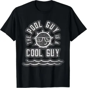 Funny THE POOL GUY Is a COOL Boy Cabana Summer Trip Crew T-Shirt