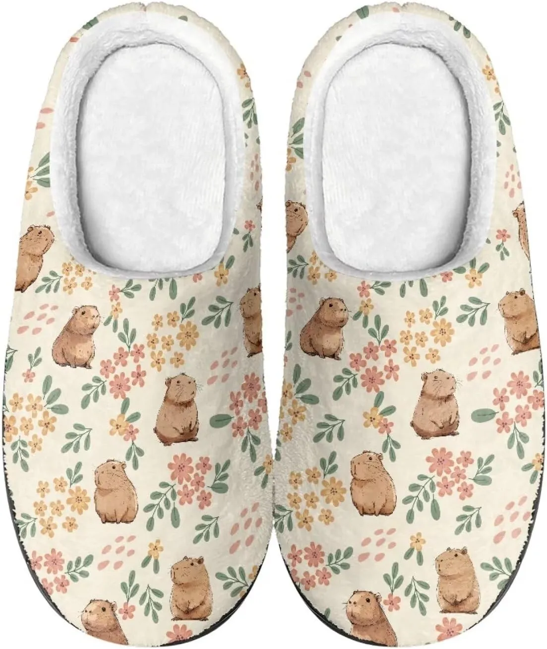 Fuzzy Memory Foam Cozy Slippers for Womem Indoor Home Womens Slip On House Shoes with Rubber Soles Size 4-12