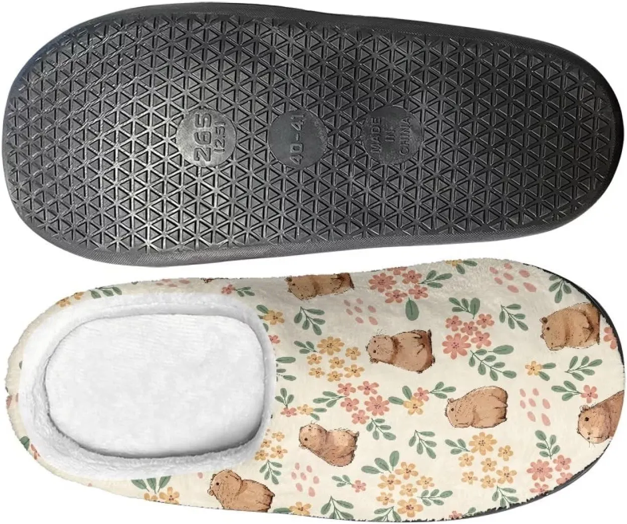 Fuzzy Memory Foam Cozy Slippers for Womem Indoor Home Womens Slip On House Shoes with Rubber Soles Size 4-12