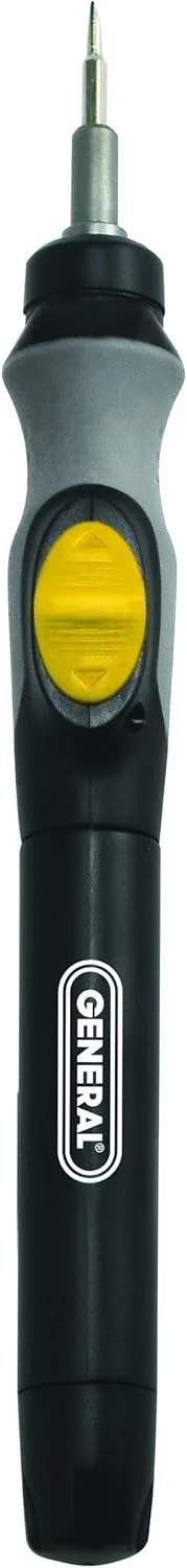 General Tools Precision Cordless Electric Screwdriver #500 with Six Bits and Quick Change Chuck, Handles Difficult, Repetitive Screw-Fastening Jobs