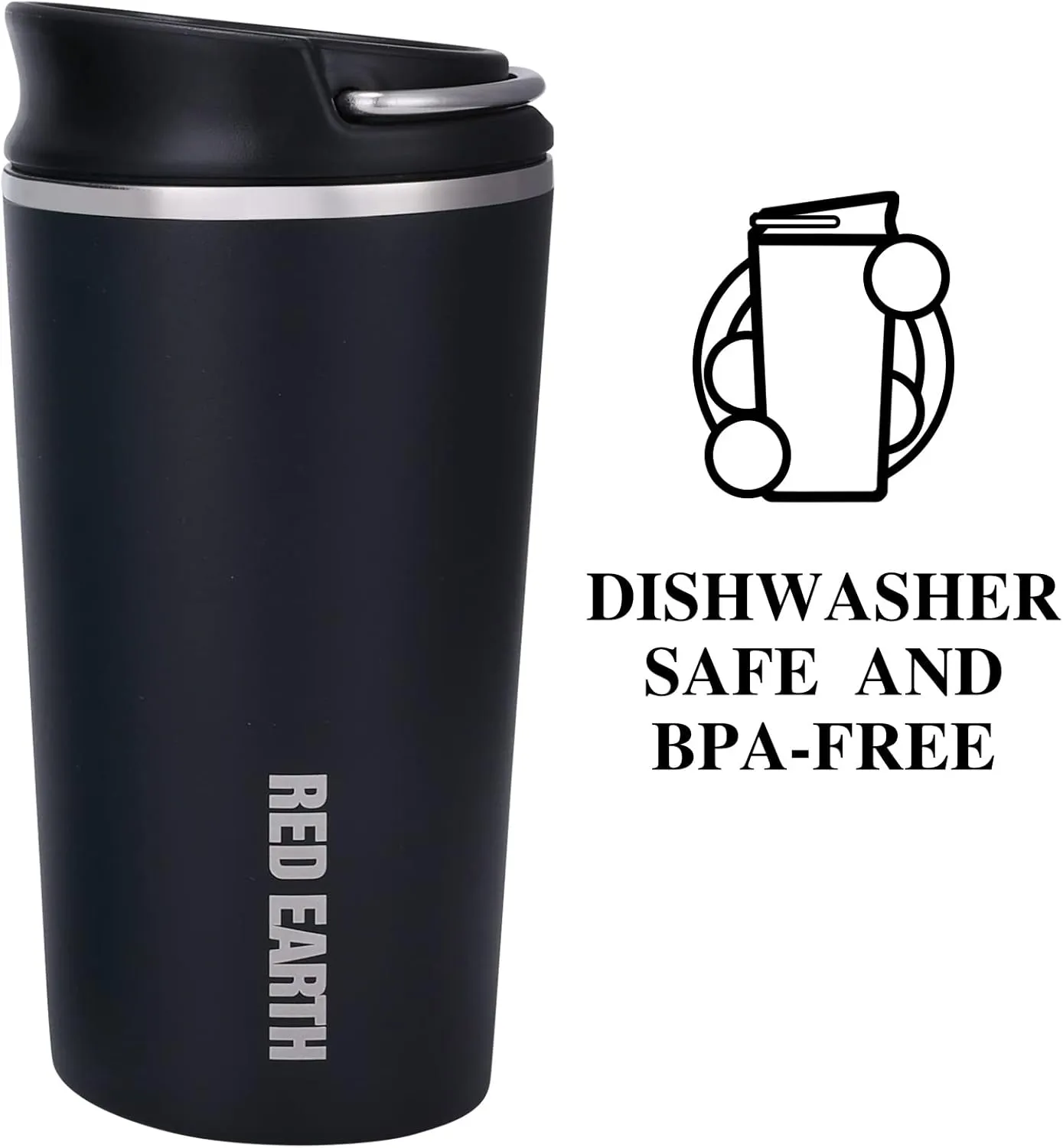 GiNT 17oz Travel Mug with Infuser and Two Lids. Vacuum Insulated 316 Stainless Steel Coffee Mug. Dishwasher Safe Mug with Tea Strainer for Hot and Cold Brew Coffee or Tea(Black)