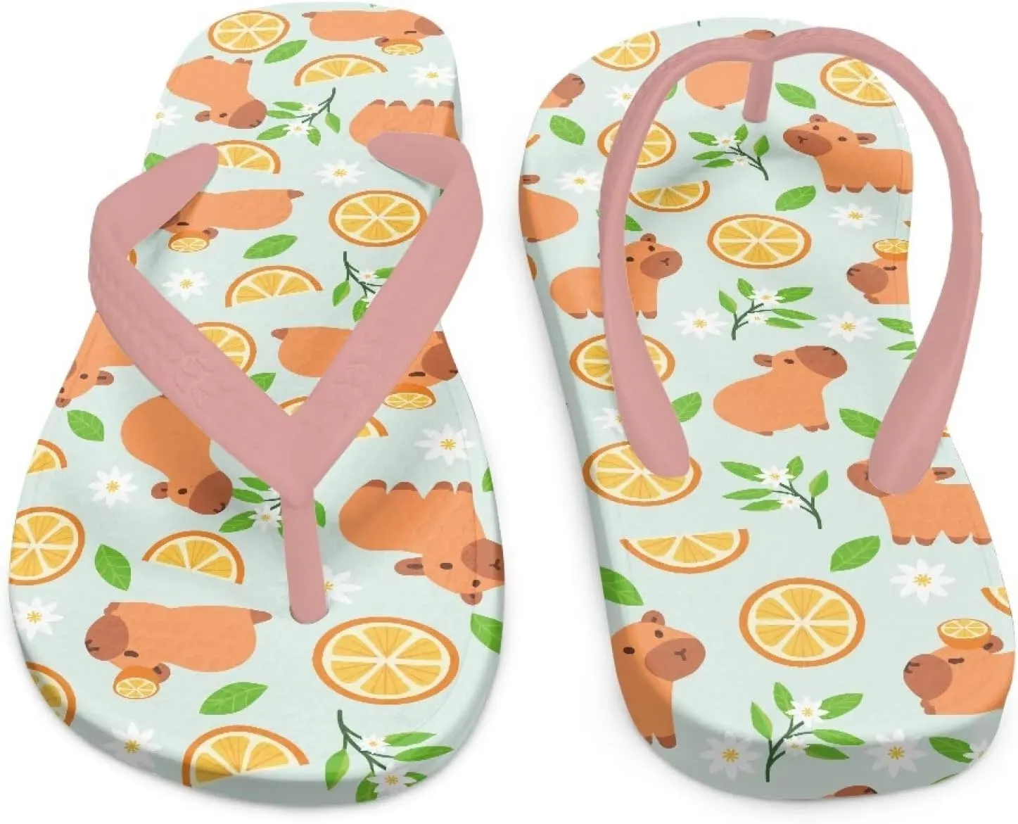 Girl's Flip Flops Kid's Non-Slip Sole Quick Drying Beach Slippers Slide Sandals Pink Straps