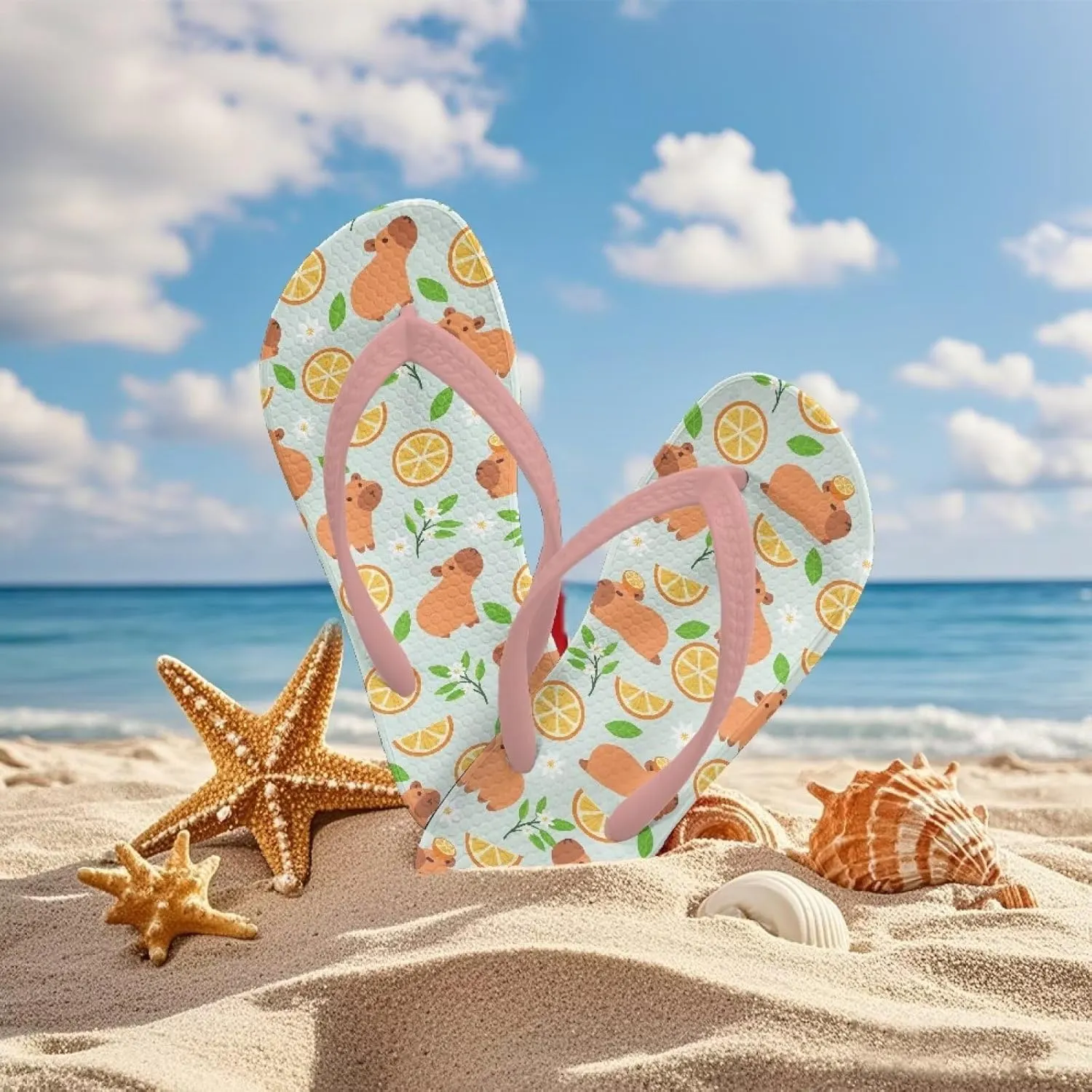 Girl's Flip Flops Kid's Non-Slip Sole Quick Drying Beach Slippers Slide Sandals Pink Straps