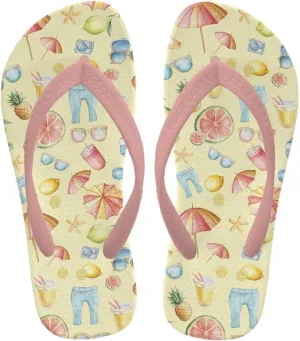 Girl's Flip Flops Kid's Non-Slip Sole Quick Drying Beach Slippers Slide Sandals Pink Straps