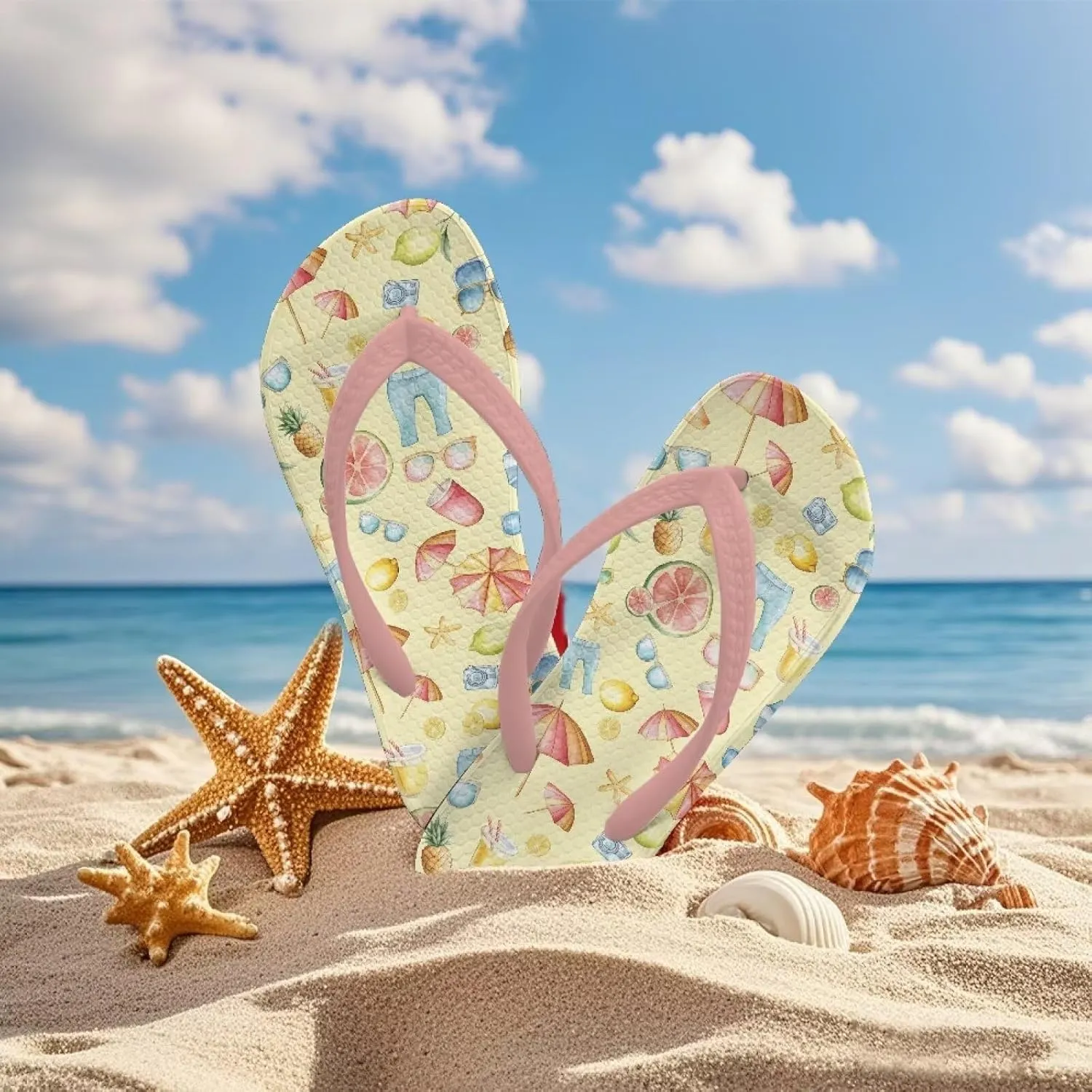 Girl's Flip Flops Kid's Non-Slip Sole Quick Drying Beach Slippers Slide Sandals Pink Straps