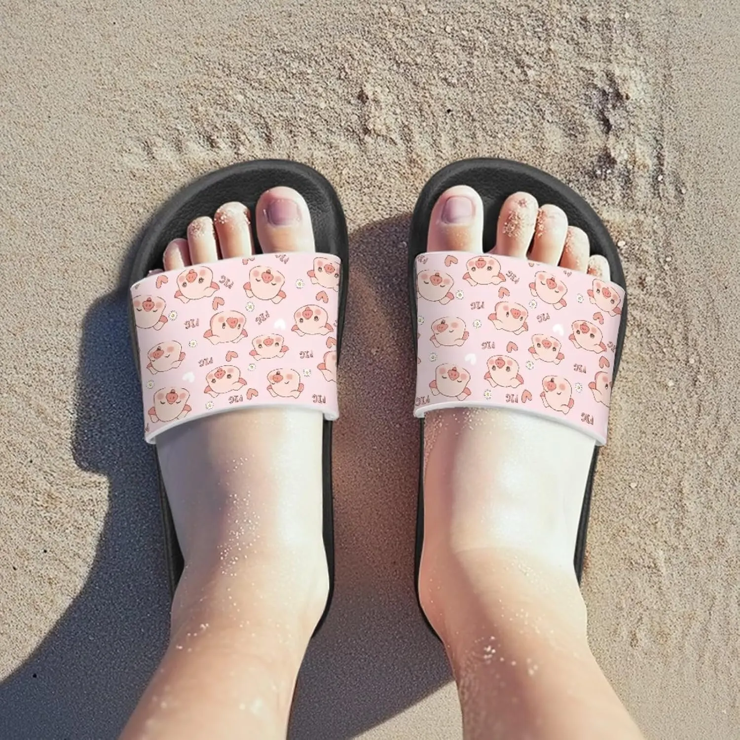 Girls Slide Sandals Breathable Summer Shoes for Kids with Non-Slip Sole Slides for Beach & Pool