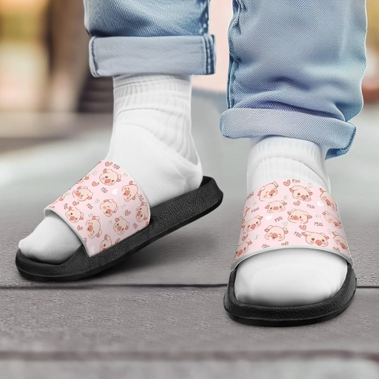 Girls Slide Sandals Breathable Summer Shoes for Kids with Non-Slip Sole Slides for Beach & Pool