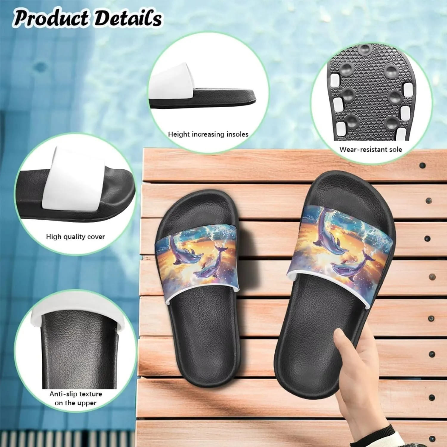 Girls Slides Cute Animal Pool Slides for Kids Summer Beach Shower Slide Sandals