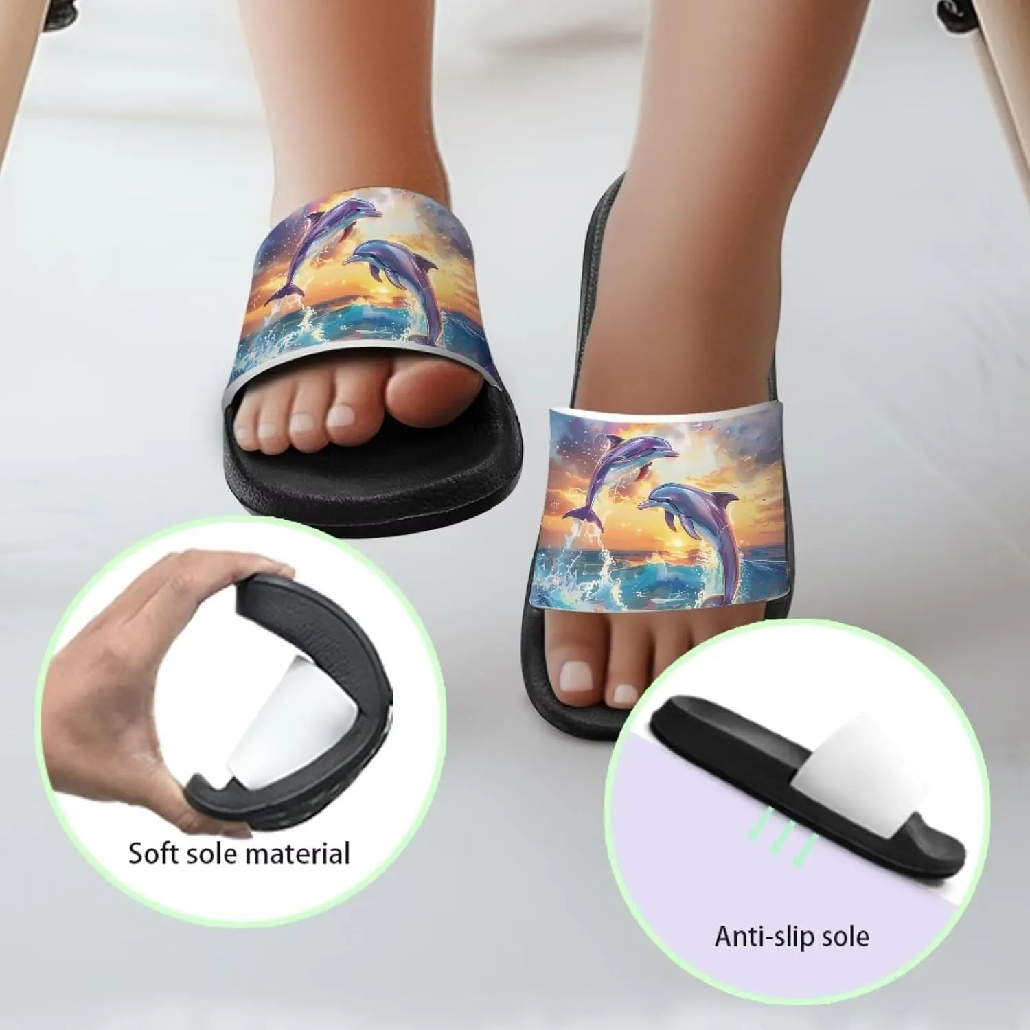 Girls Slides Cute Animal Pool Slides for Kids Summer Beach Shower Slide Sandals