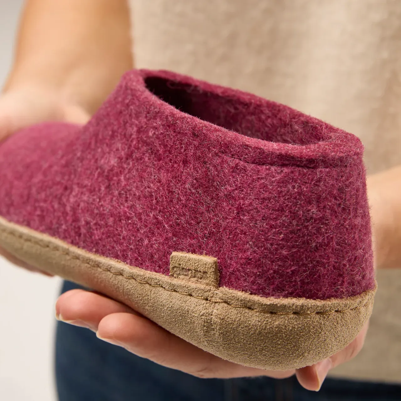 Glerups The Shoe Cranberry - Leather Sole
