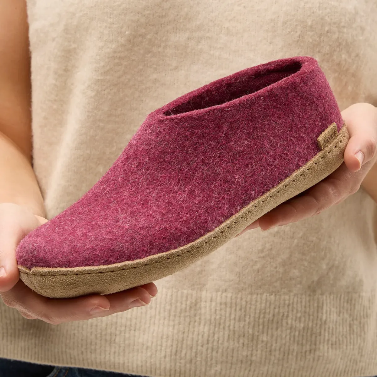 Glerups The Shoe Cranberry - Leather Sole