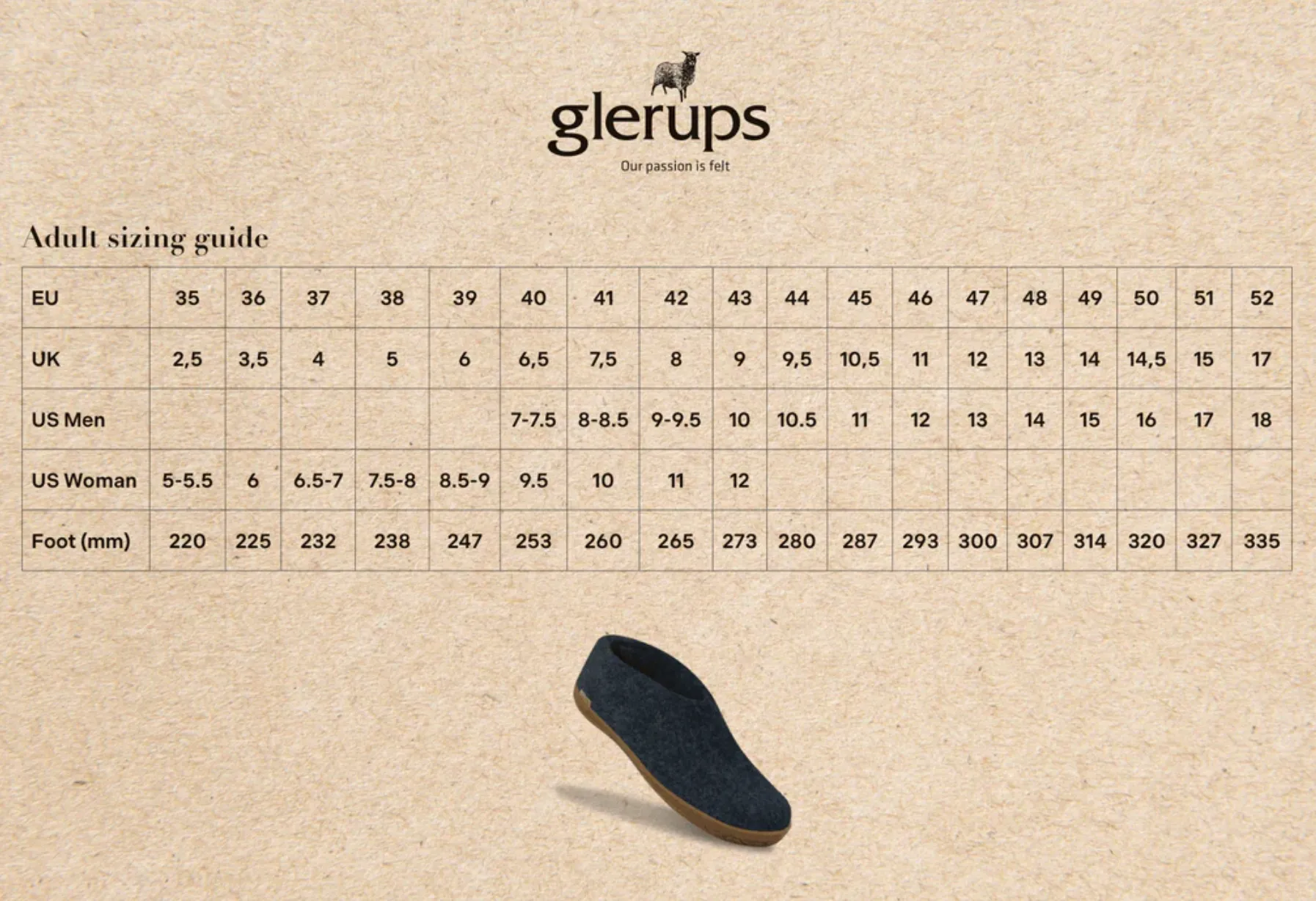 Glerups The Slip On Forest - Leather Sole