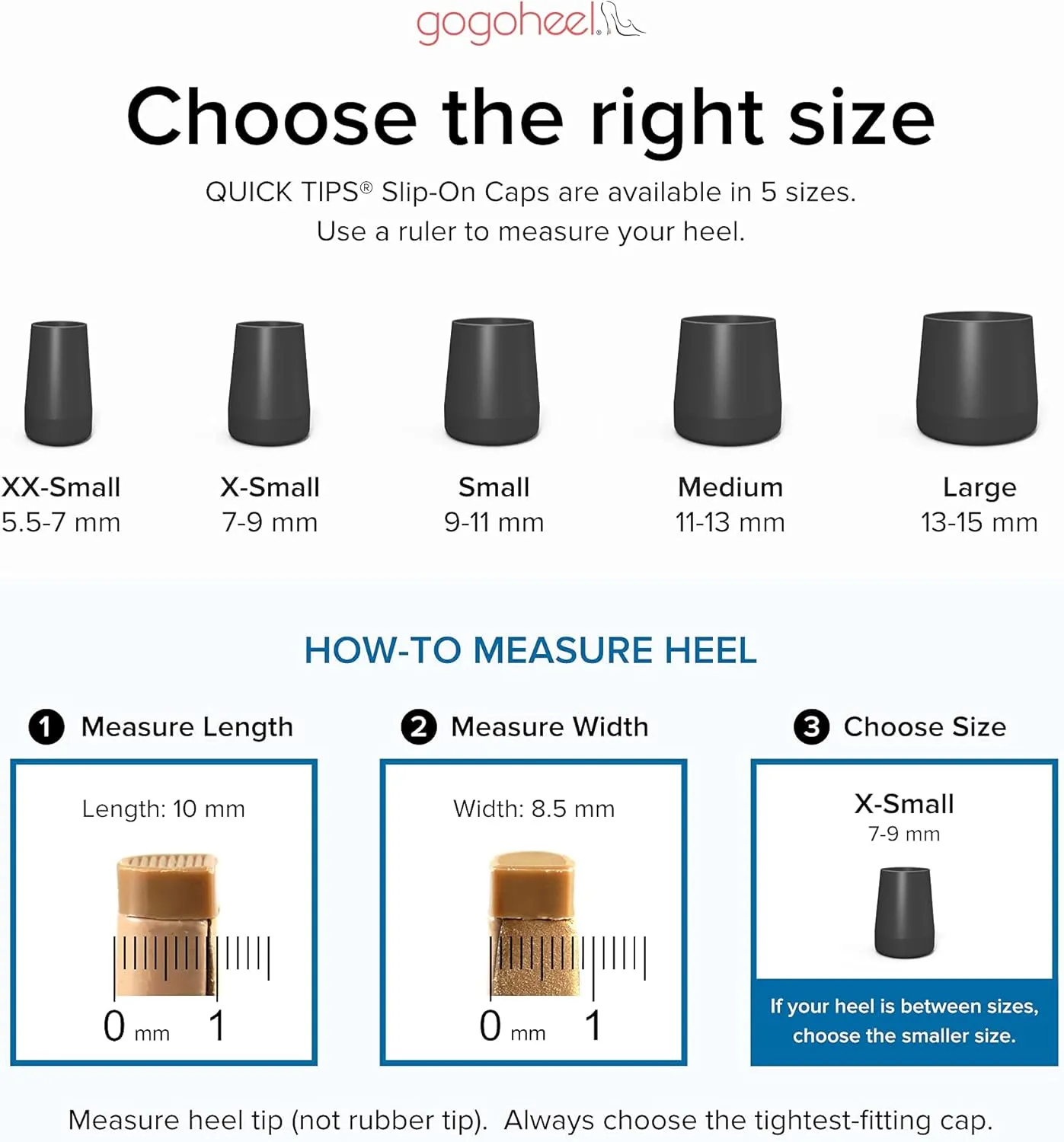 GoGoHeel Quick Tips - The Original High Heel Protector & Heel Repair Caps - 2 Pairs