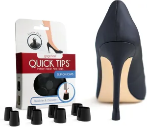 GoGoHeel Quick Tips - The Original High Heel Protector & Heel Repair Caps - 4 Pairs Multipack (XS, S, M, L, Black)