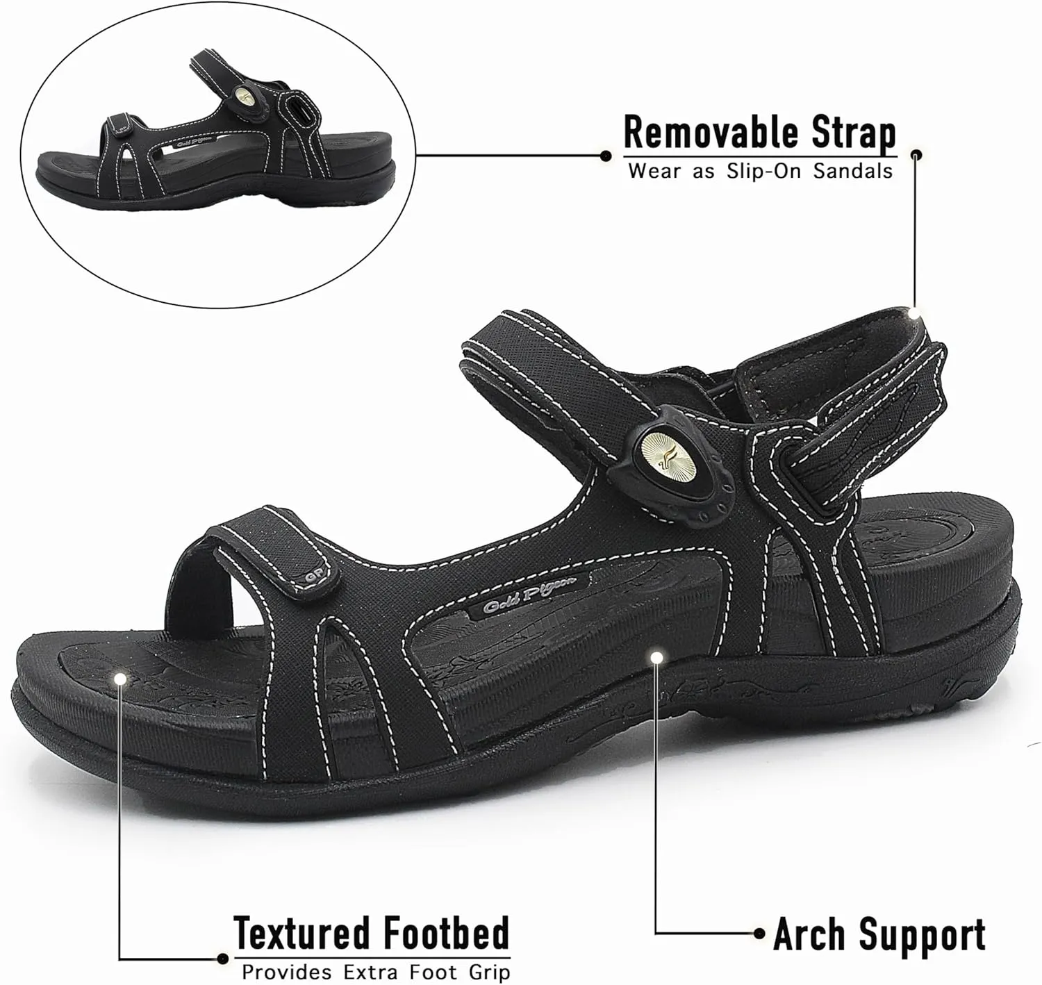 Gold Pigeon Shoes |SIGNATURE| Easy Snap Lock Comfort Ergonomic Walking Sandals for Women