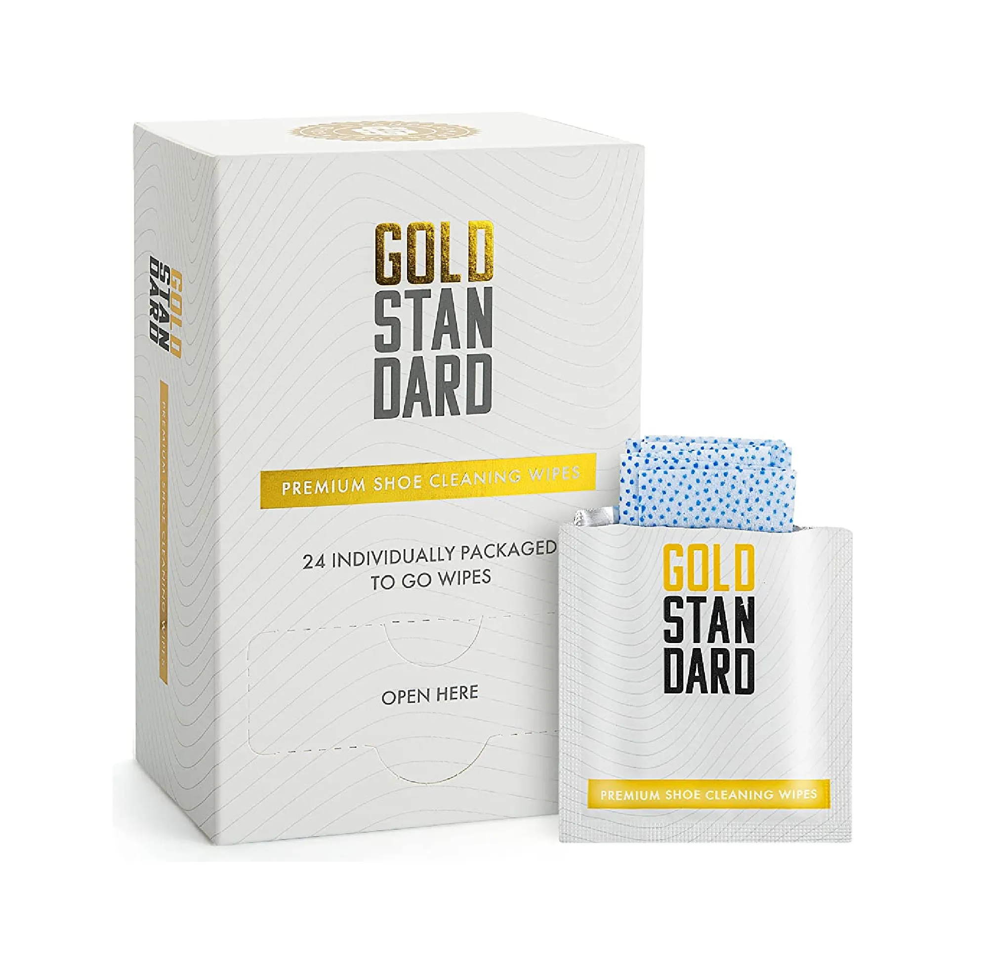 Gold Standard Quick Shoe Cleaner Wipes 24-Pack Dual Textured