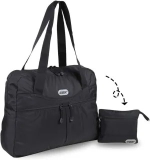 GOX Large Foldable Travel Duffel Bag Packable Tote Bag Reusable Shopping Bag Portable Grocery Bag(Black)